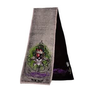 Ed Hardy Christian Audigier Love Kills Slowly Tattoo Scarf OS Y2K Rhinestone